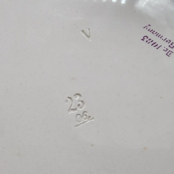 Serving Tray Set Round Platter Handles 6 Coasters Ceramic Tile Cherries Germany - Picture 9 of 12